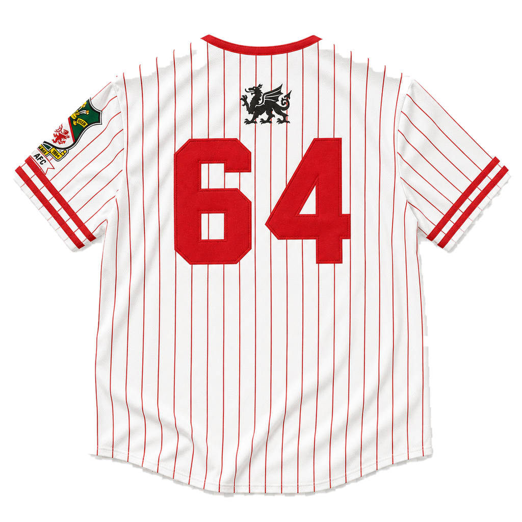 Wrexham Red and White Baseball Jersey