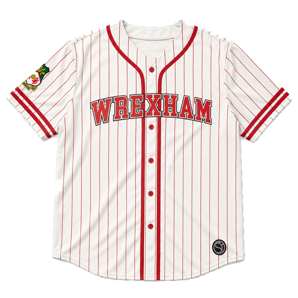 Wrexham Red and White Baseball Jersey